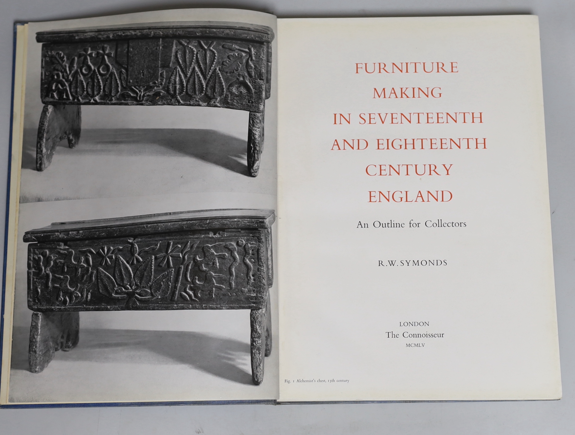 Symonds, R.W – Furniture Making in Seventeenth and Eighteenth Century England, original cloth, 1955 and Turner, L – Decorative Plasterwork, original cloth, dust jacket, 1927, (2), £120